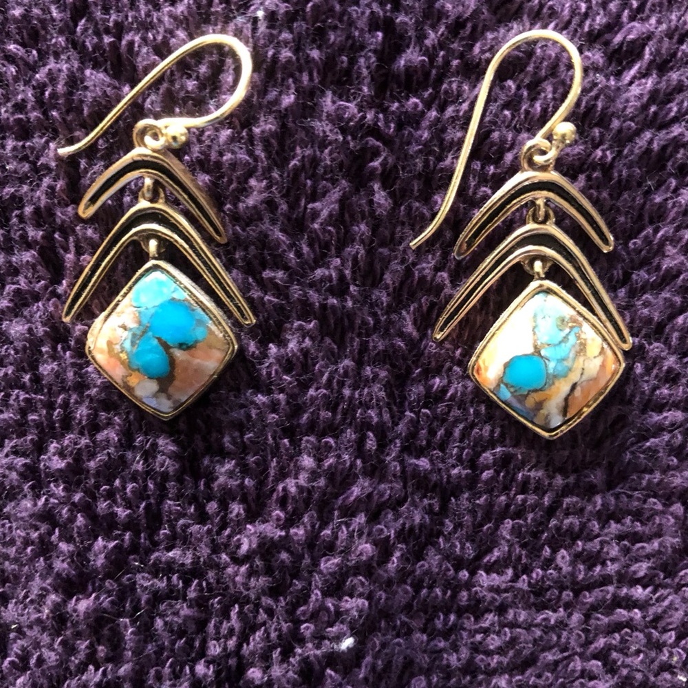 Genuine turquoise earrings by Studio Barse